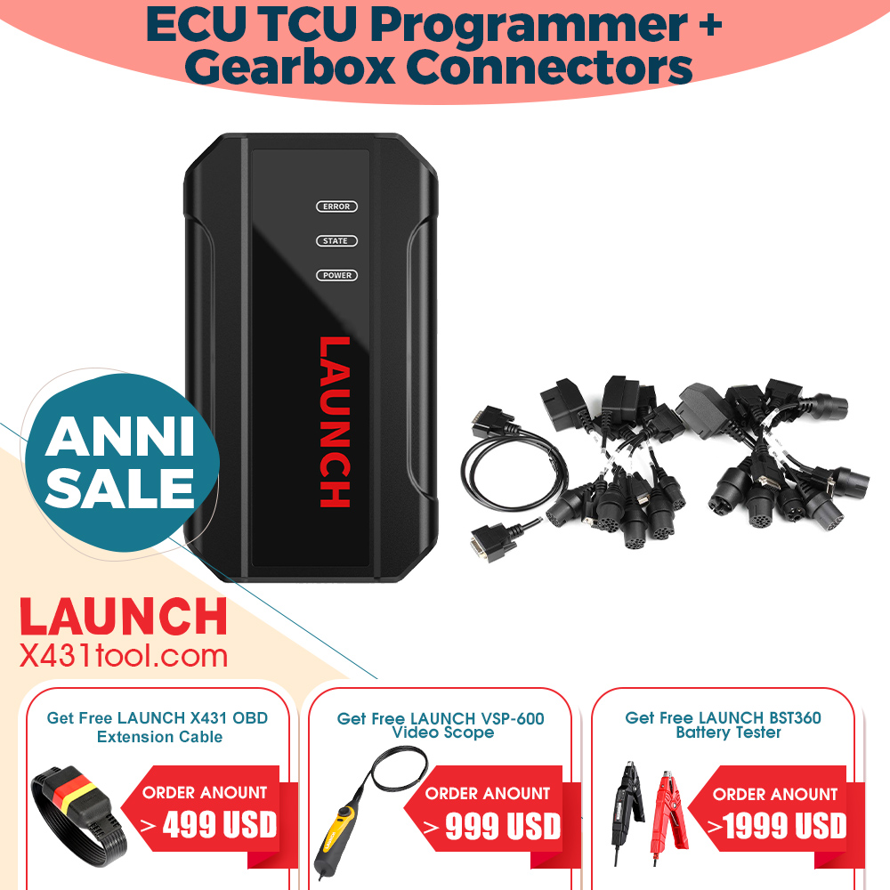 Launch X431 ECU & TCU Programmer Standalone with Launch X431 ECU Programmer Gearbox Connectors Package for X-prog3