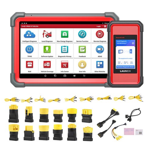 LAUNCH X431 PRO5 Car Diagnostic Tools with Heavy Duty Truck Software License and Free Adapter Set for 12V & 24V Cars and Trucks