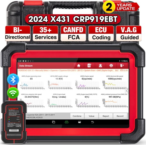 [EU UK Version] Launch Creader CRP919E BT All System Diagnostic Tool Bluetooth Version of CRP919E OBD2 Scanner Supports CAN FD DoIP and ECU Coding
