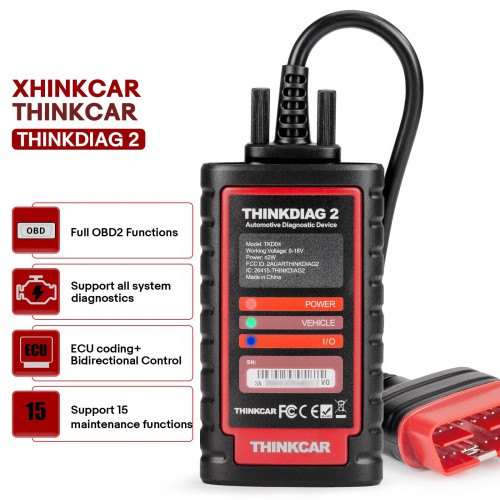 Thinkdiag2 OBD2 Diagnostic Scanner for iOS & Android, Bluetooth Scan Tool with Bidirectional Control/CAN-FD Protocol/AutoVIN/Active Test