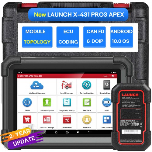 LAUNCH X-431 PRO3 APEX Automotive Diagnostic Tool with 37 Special Functions Fast and Accurate Diagnoses TPMS Function Online Coding