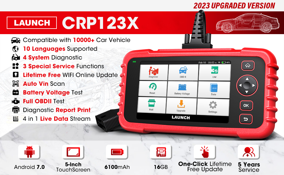LAUNCH CRP123X 4 System Automotive OBD2 Scanner for Engine