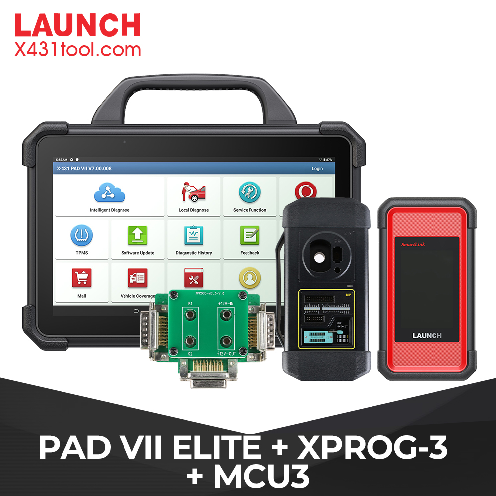 LAUNCH X431 PAD Ⅶ Elite PAD 7 Plus GIII X-Prog 3 Advanced Immobilizer & Key Programmer Plus IMMO programmer MCU3 Adapter