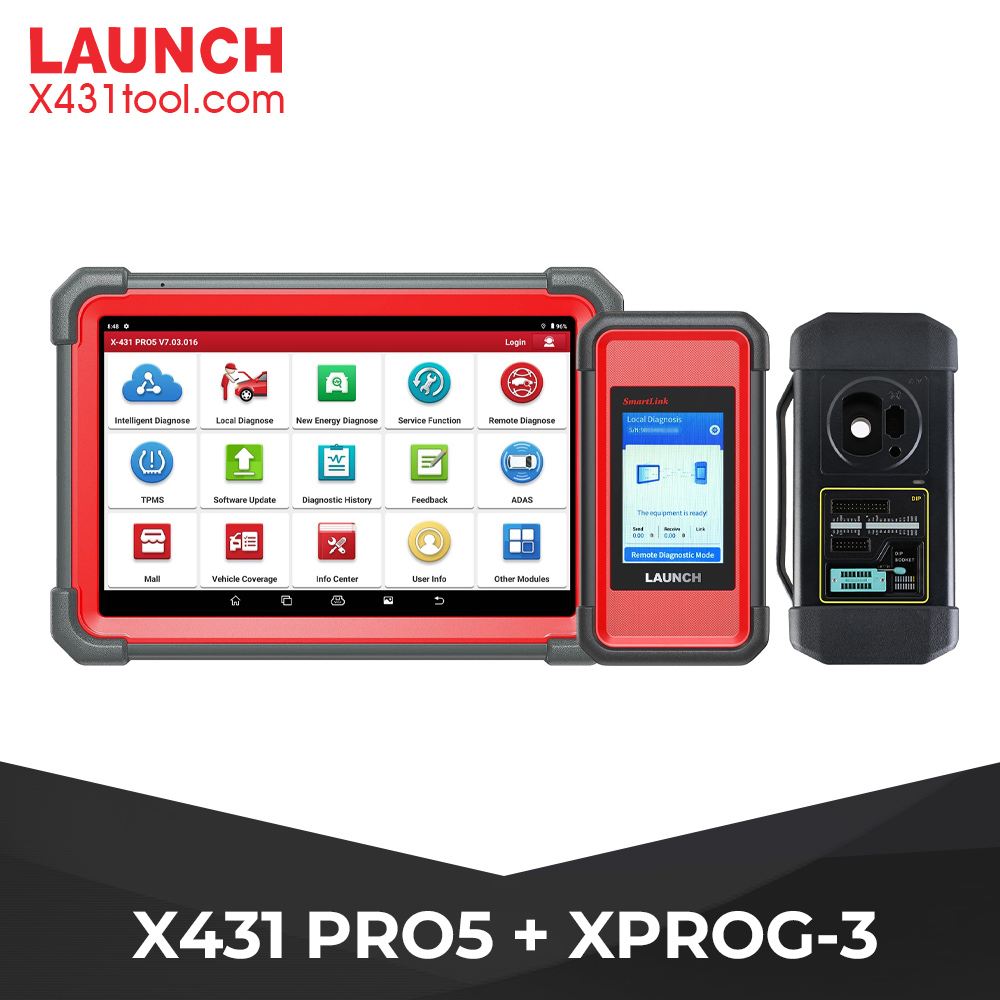 Launch X431 PRO5 PRO 5 Bi-Directional Diagnostic Coding Tool Plus X-PROG 3 GIII Immobilizer Key Programmer
