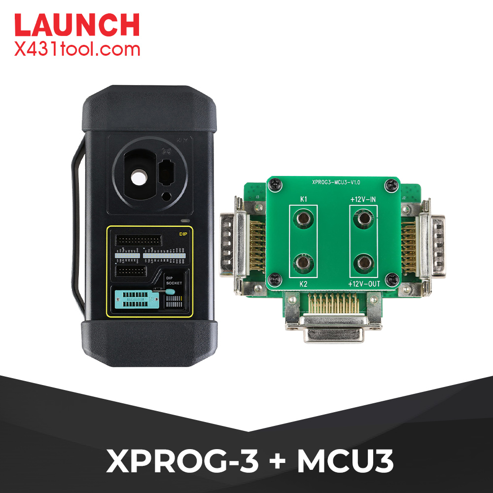 Launch X431 X-Prog 3 Advanced Immobilizer & Key Programmer Plus MCU3 Adapter Work on Mercedes Benz All Keys Lost and ECU TCU Reading