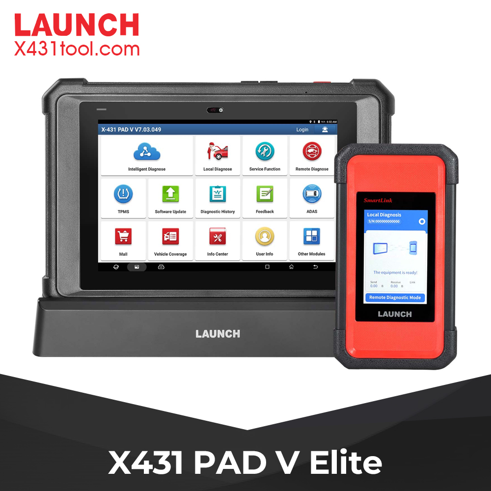 LAUNCH X431 PAD V Elite ECU Online Programming & Coding Scan Tool, Full System Diagnostic Scanner Support Topology Map,39+ Reset Functions