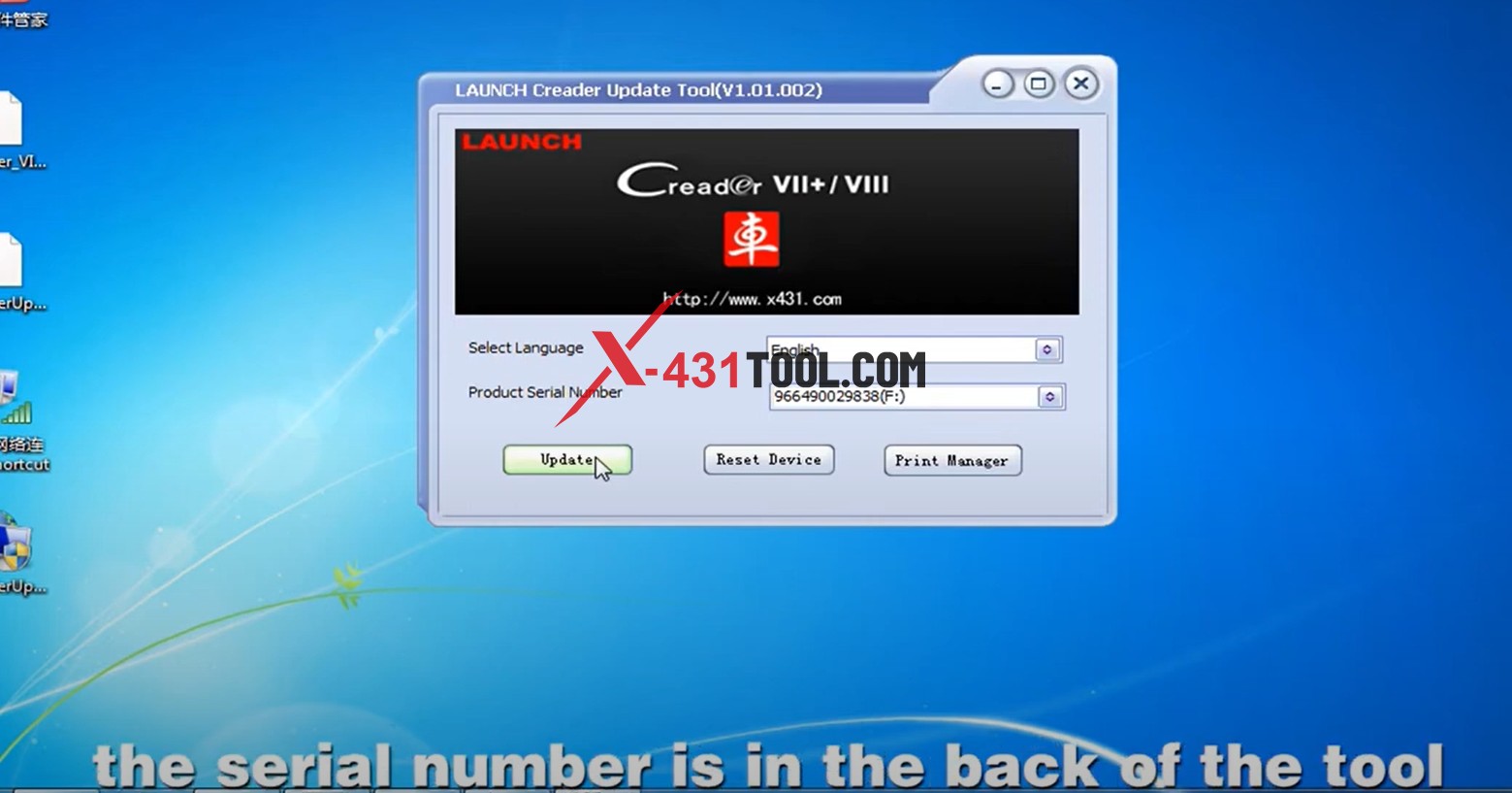 Launch Creader VII+ CRP123 serial number